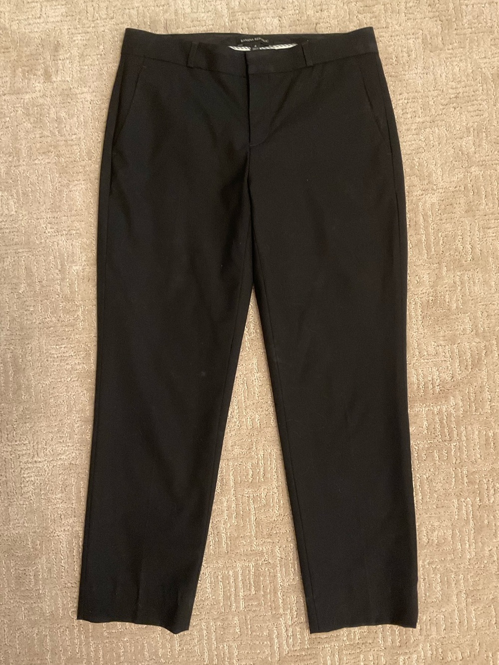 Banana Republic Women Pants Avery Wool Blend Black Ankle Lined 4 EUC Office Chic